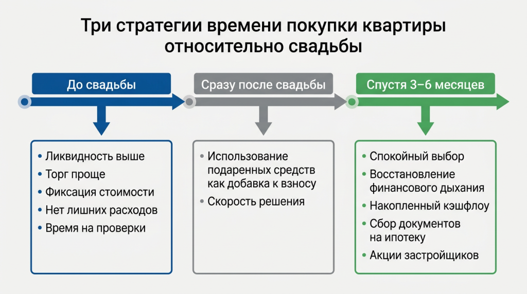 Три стратегии времени покупки квартиры